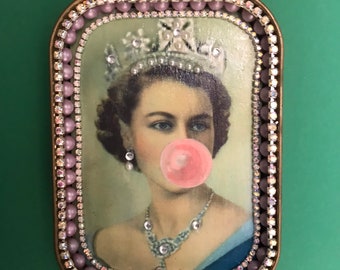 Cadeau de la reine Elizabeth, chewing-gum de la reine, reine Elizabeth, reine modifiée, art de la reine elizabeth, souvenir de la reine Elizabeth, reine du plaisir