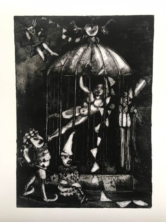 Circus Print, Dark Circus, Alternative Art, Dark Gothic Art, Weird