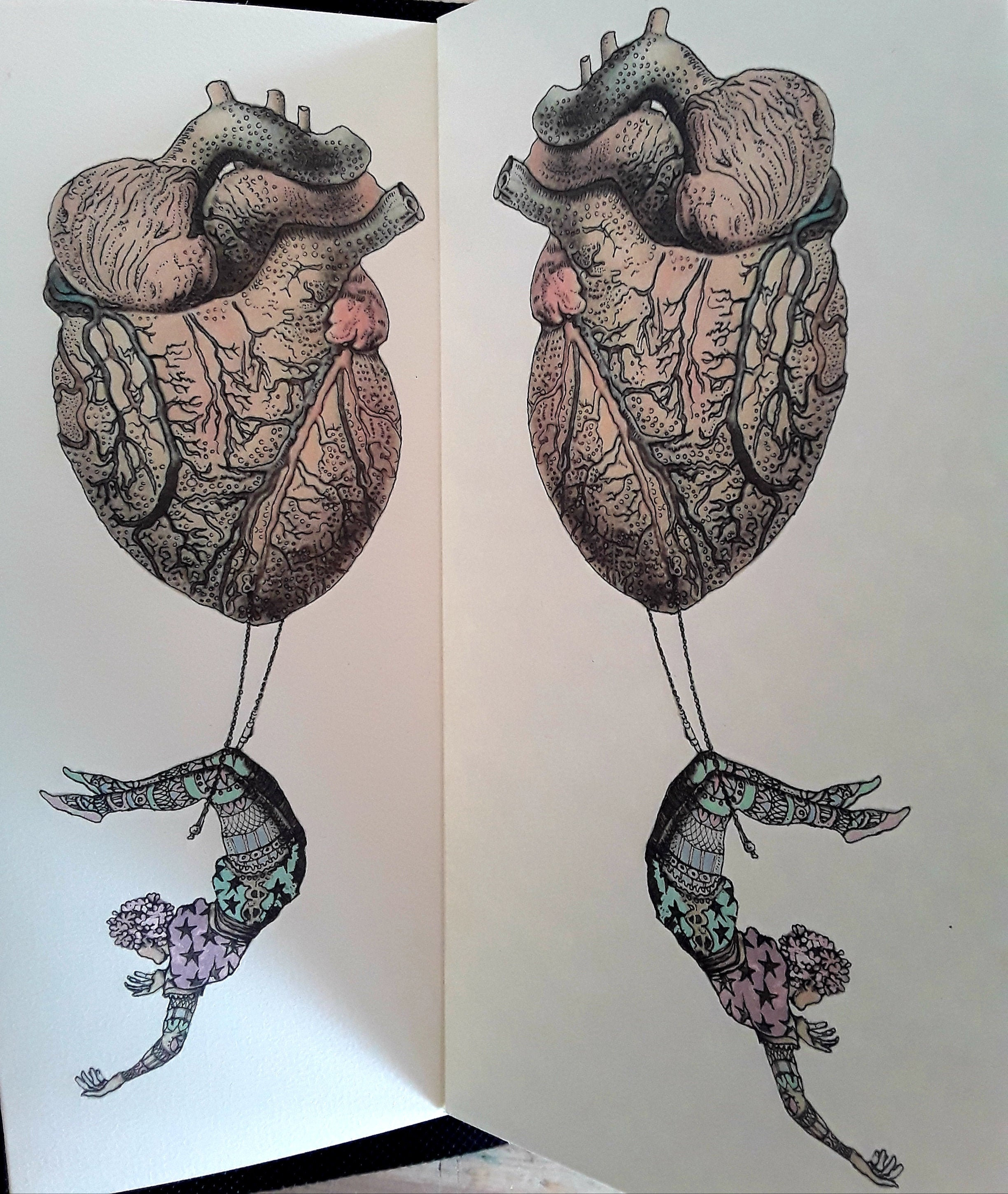 Surreal Heart Card, Human Anatomy, Weird Valentine Card, Heart