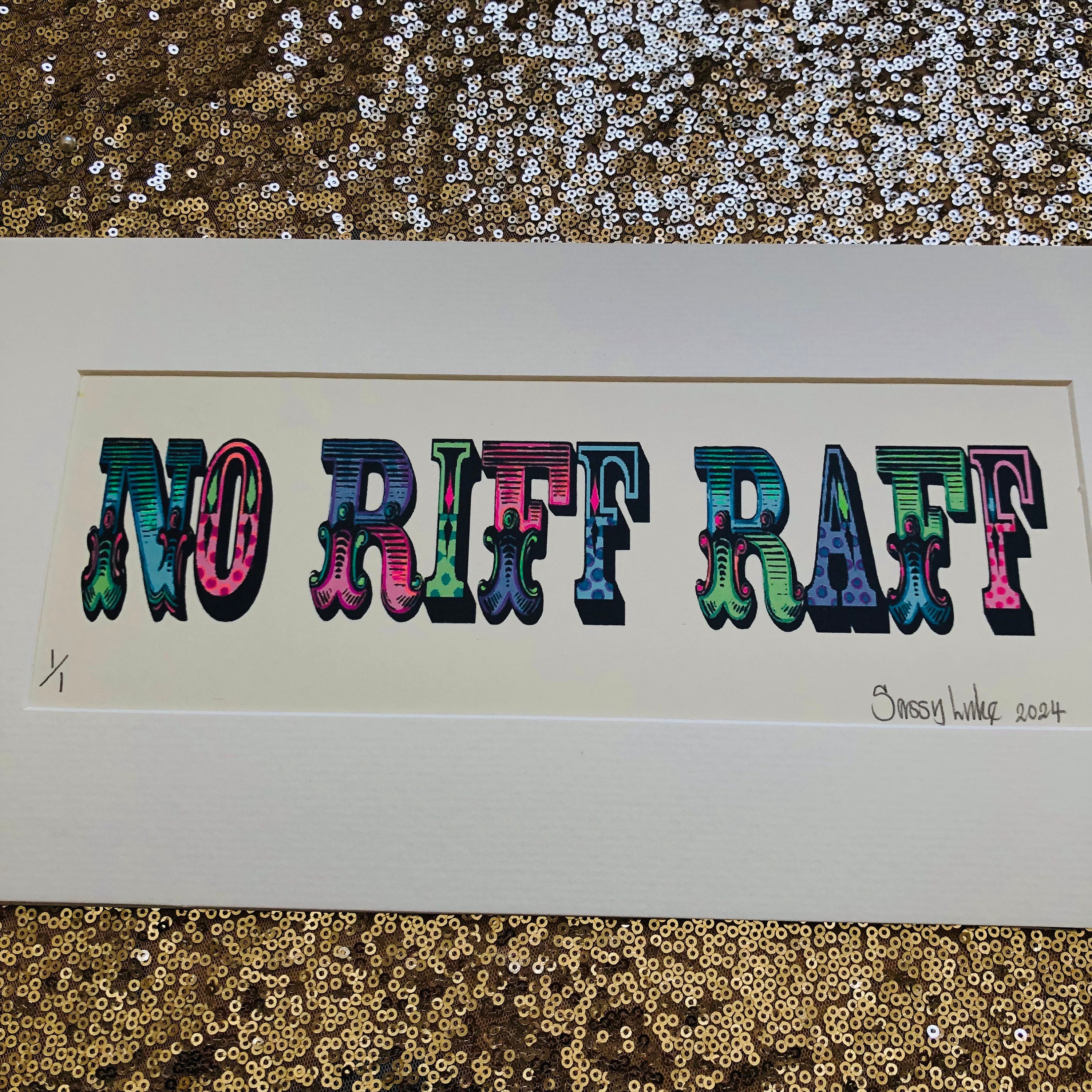 NO RIFF RAFF Hand Coloured and Signed Print, Fun Entrance Hall Wall Art ...