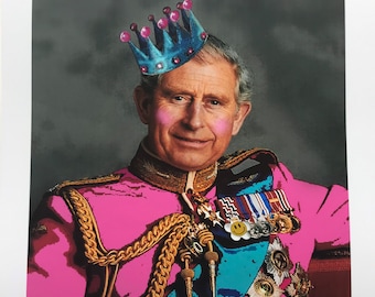 King Charles, King Charles iii, coronation 2023, royal memorabilia, King Charles keepsake, British royal family, King Charles art print