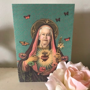 Reine Elizabeth, carte de reine amusante, royauté britannique, souvenir de la reine Elizabeth, carte d'anniversaire de la reine Elizabeth, art altéré, icône de la reine Elizabeth