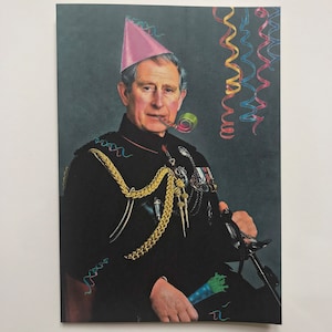 King Charles card, kings coronation, King Charles iii, English king portrait , British royal family, King Charles cards, British humour,