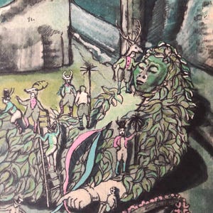 Carte d'homme vert, jack in the green, 1er mai, art de hastings, carte païenne, carte d'art de Beltane, cadeau païen, folklore britannique, mythique, solstice