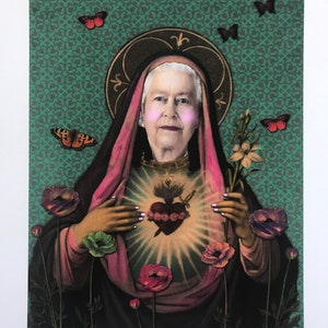 Queen Elizabeth print, queen elizabeth ll, saint Queen, Queen Elizabeth wall art, madonna queen, Queen Elizabeth art, Queen Elizabeth icon