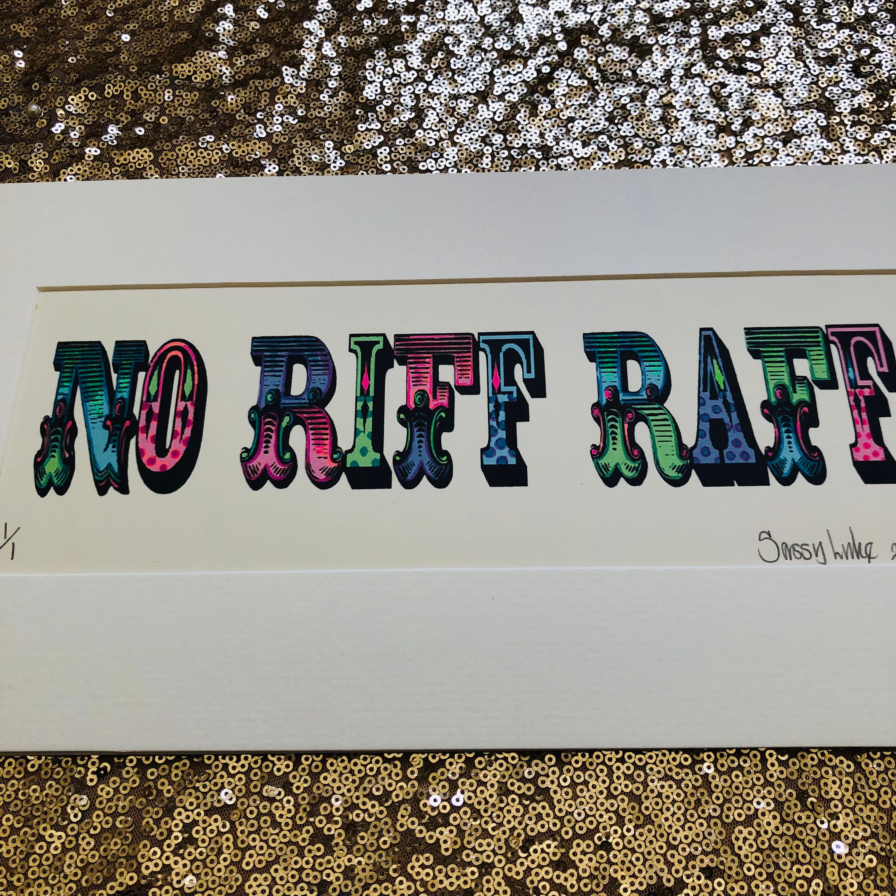 No Riff Raff Meme NO RIFF RAFF Hand Coloured and Signed Print, Fun Entrance Hall Wall Art ...
