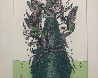 Green man print, spring solstice print, Jack in the green, pagan greenman, pagan gift, british folklore art, mythical art, Hastings May Day