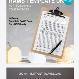 UK RAMS Template Pack | Builder Safety Forms (A4 Instant Download)