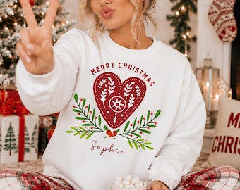 Weihnachtspullover personalisiert, Weihnachten Sweater, Weihnachtsoutfit, Geschenkidee Mama, Weihnachten Geschenkidee, Hoodie Weihnachten