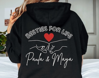 Personalisierter Besties Jersey, Sudadera de mejores amigos, Beste Freundinnen Partnerlook, BFF Geschenk, Freundin Geschenk, Traje a juego