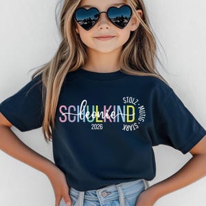 Geschenk Schulanfang 2026, Camiseta personalizada para Schulkinder mit Namen, Einschulung, erster Schultag, Schulanfang Shirt für Mädchen