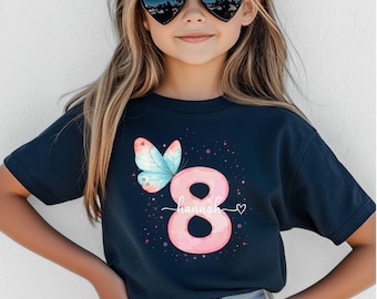 Geburtstagsoutfit Mädchen, Geburtstag 6, Geburtstagsshirt mit Name, Geburtstags Shirts, Geburtstagskind, Kindershirt, Shirt zum Geburtstag