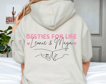 Sudadera con capucha personalizada Besties , Beste Freundin Geschenk, Partnerlook, Geburtstag Weihnachtsgeschenkidee, Geschenkidee Bestie