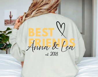 Personalisierter Besties Sudadera con capucha, Beste Freundin Geschenk, Partnerlook, Geburtstag Weihnachtsgeschenkidee, Geschenkidee Bestie