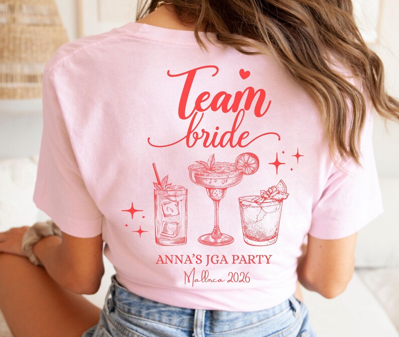 Camisa de fiesta JGA personalizada, Camisa Braut, Camisas del equipo JGA, Camisa del equipo Braut, Camisa Hochzeit JGA, Camiseta Junggesellinnenabschied, imagen 3