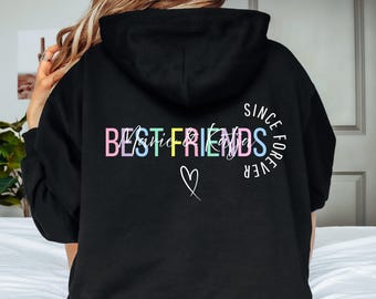 Personalisierter Besties Sudadera con capucha, Beste Freundin Geschenkidee, Beste Freundin Shirt, Geburtstag Geschenk Bestie, Weihnachtsgeschenk Freundin