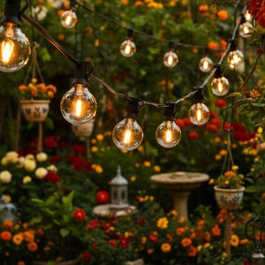 屋外用LEDグローブストリングライト 30m | G40クリア電球 | パティオ、パーゴラ、パーティー照明