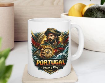 Portugal Football Mug, World Cup Fan Mug, Warrior Coffee Cup, Portugal Team Gift, Soccer Supporter Mug, Game Day Mug, Gift for Him Her