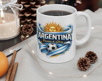 Argentina Football Mug, World Cup Fan Mug, Soccer Supporter Cup, Argentina Team Gift, Football Lover Mug, Game Day Coffee Cup, Gift