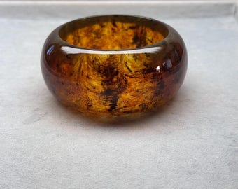 Geperste Baltische barnsteen armband | Natuurlijke barnsteen armband uit één stuk | Barnsteen sieraden in vintage stijl