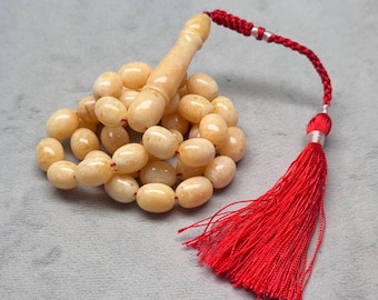 Baltic Amber Misbaha 39 Beads 25g – Authentic Handmade Islamic Prayer Tasbih
