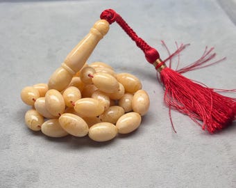 Baltic Amber Misbaha 33 Beads 36g – Authentic Handmade Islamic Prayer Tasbih