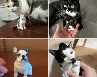 Custom Cat Whole Body Statuette (Hand-Painted Pet Memorial)