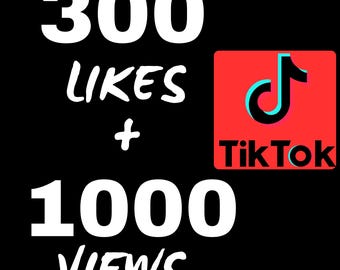 Servicio de crecimiento en TikTok / 1000 visualizaciones reales y 300 me gusta / Promoción en redes sociales / Entrega rápida