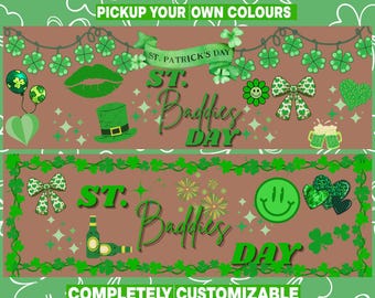St. Baddies Day St Patrick’s Day Banner | 2 Design Bundle | Editable Canva Template | Printable Party Decor | Shamrock Baddie
