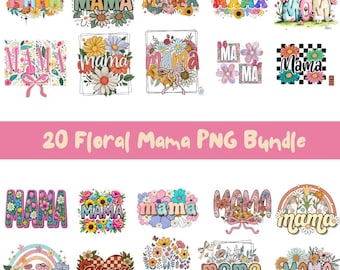 Floral Mama PNG Clipart Bundle | Mother's Day Sublimation Designs (Digital Download)