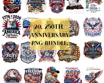 Patriotic Eagle Statue of Liberty PNG Bundle (America 250, 4th July)