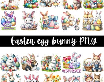 Easter Bunny Egg Clipart Bundle, Christian Themed Designs (Digital Download)