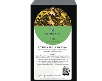 Manzana Cítrica y Matcha | Té verde, cítricos y matcha | 100 g