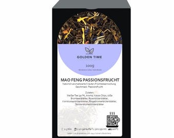 Té Blanco Mao Feng Maracuyá | Coco y Pétalos de Rosa | 100 g