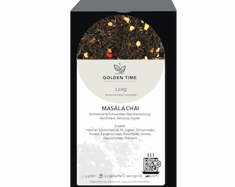 Té negro Masala Chai | Jengibre, cardamomo y especias | 120 g