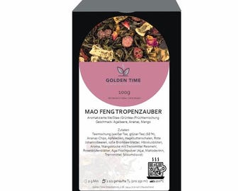 Té blanco y verde Mao Feng Tropical Magic | Piña e hibisco | 100 g
