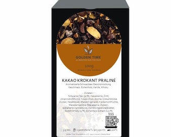 Praliné crujiente de cacao y té negro | Cacao y avellana | 100 g