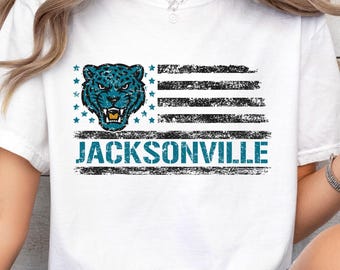 Camiseta Jacksonville Football Vintage Comfort Colors, camiseta deportiva retro de Jacksonville