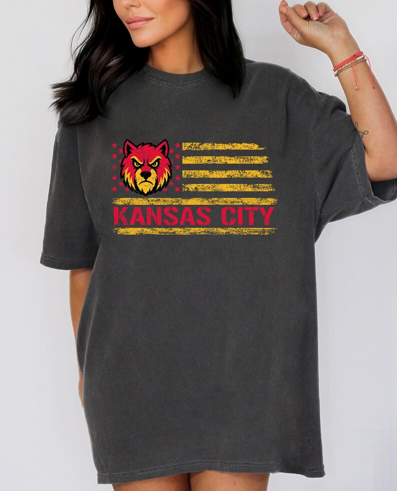Kansas City Football Comfort Colors Shirt, Kansas City Sport T-shirt image 2