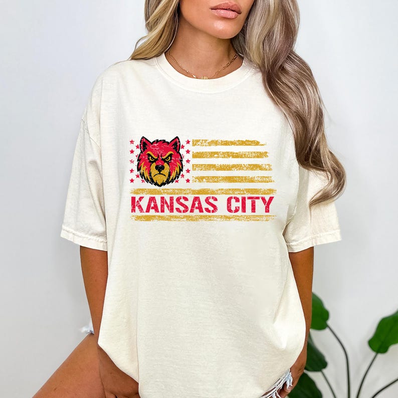 Kansas City Football Comfort Colors Shirt, Kansas City Sport T-shirt image 3