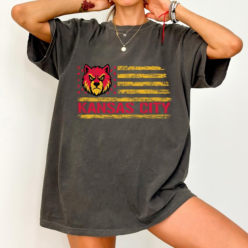 Kansas City Football Comfort Colors Shirt, Kansas City Sport T-shirt image 1