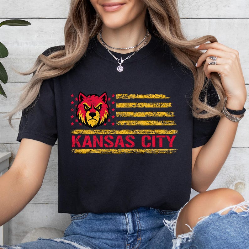 Kansas City Football Comfort Colors Shirt, Kansas City Sport T-shirt image 8