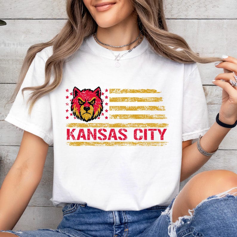 Kansas City Football Comfort Colors Shirt, Kansas City Sport T-shirt image 6