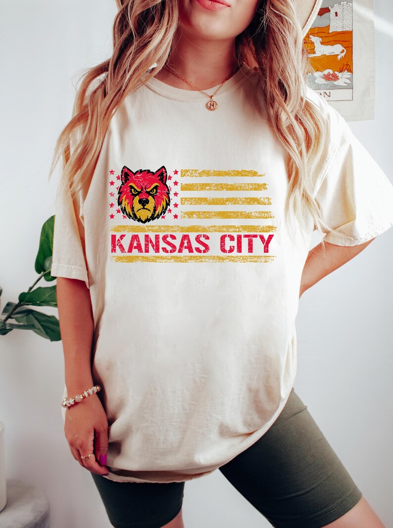 Kansas City Football Comfort Colors Shirt, Kansas City Sport T-shirt image 5