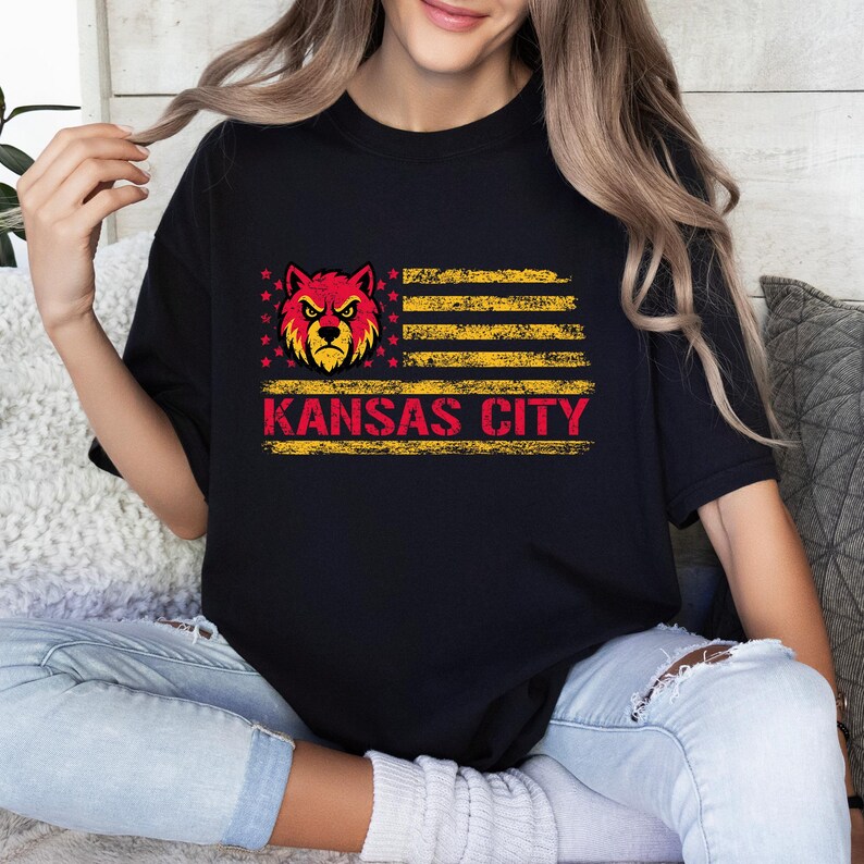 Kansas City Football Comfort Colors Shirt, Kansas City Sport T-shirt image 4
