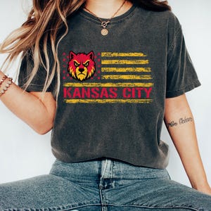 Kansas City Football Comfort Colors Shirt, Kansas City Sport T-shirt image 7