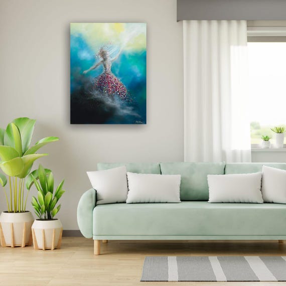 Fine Art Print: Abstract Woman Painting, Modern Wall Art (Hahnemühle or Canvas)
