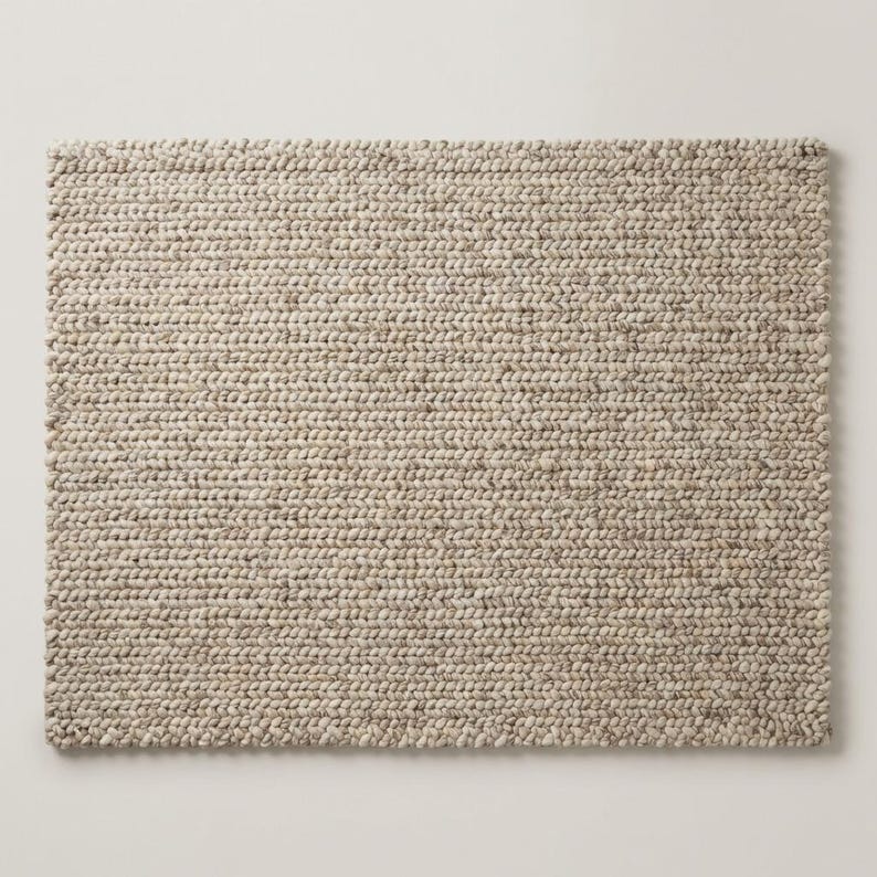Chunky Knit Wool Rug – Thick Neutral Wool Area Rug, Cozy Modern Home ...