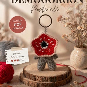 Patron crochet Demogorgon PDF | Amigurumi porte-clé | Tutoriel détaillé facile | Créature crochet Stranger Things inspiré