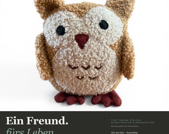 Owl Sewing Pattern | Otis the Owl Stuffed Animal | PDF Download | Plush Toy Pattern | Beginner Friendly | Bouclé Fleece | Instant Download